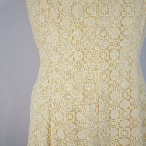 White House Black Market Plus Size Yellow Lace Halter A-Line Fit Flare Dress 16 - Picture 5 of 12